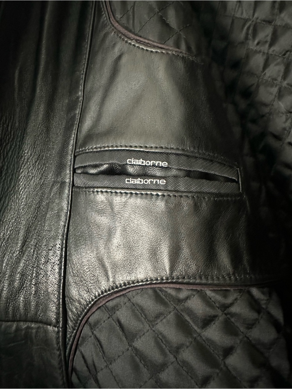 Clairborne Lambskin Leather Bomber Jacket Black Size XL - Picture 5 of 8